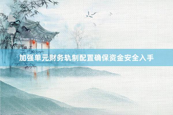 加强单元财务轨制配置确保资金安全入手