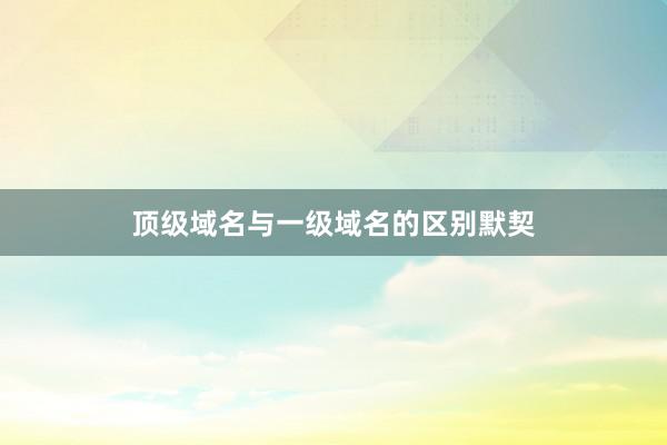 顶级域名与一级域名的区别默契